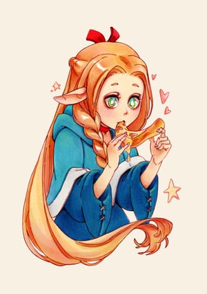 Marcille with pizza